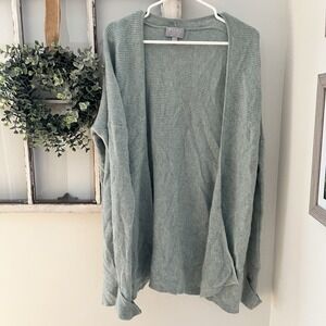 Pure Collection 100% Cashmere Open Front Cardigan Light Blue  Sweater | $260‎